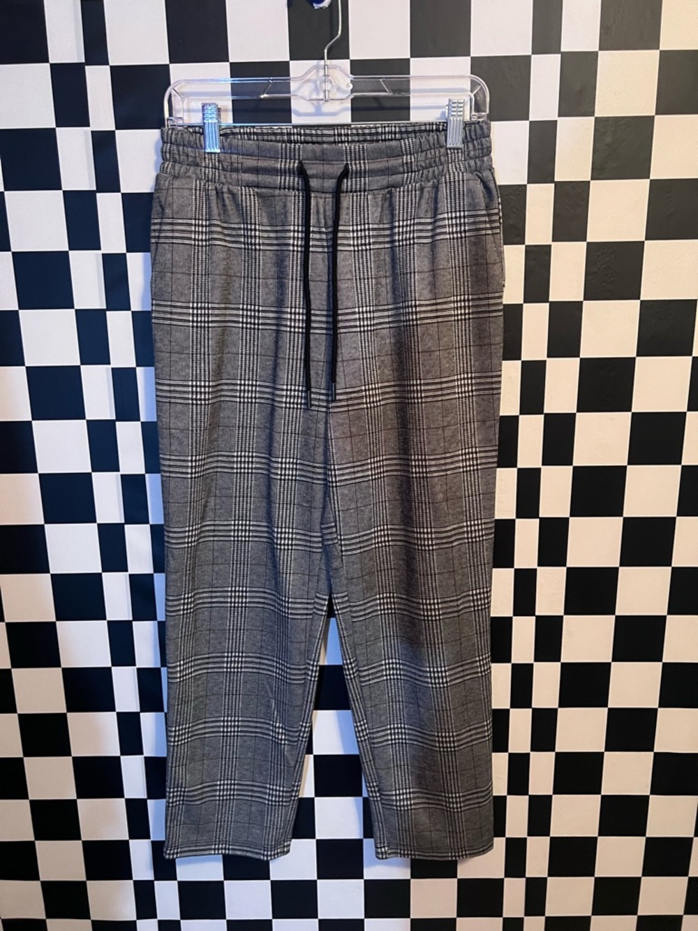 a new day Gray Plaid Ankle Jogger Pants